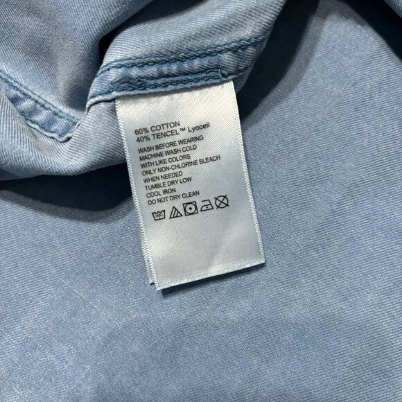 Tommy Bahama Men's Big & Tall 2XB Mambo Blue Tahitian Twill Long Sleeve Shirt - Picture 8 of 8